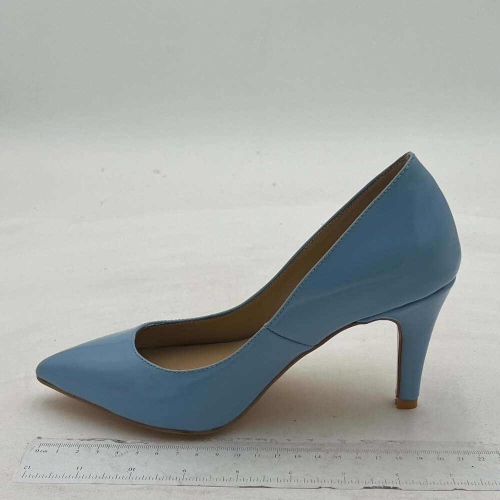 Light Blue High Heels Pumps Pointed Toe Slide Formal Party Evening Dress Shoes